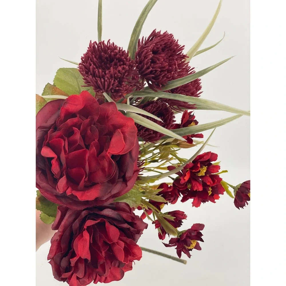Lot of 22 Ashland Artificial Floral Bundle OS Burgundy Red Fall Decor Excellent